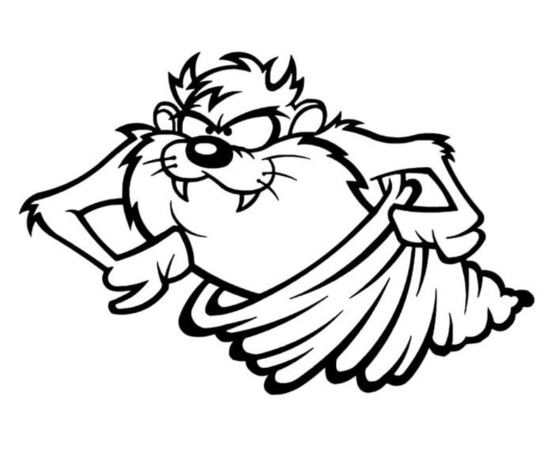 Tornado Taz Tasmanian Devil Cartoon Fan Art Taz Cartoon | Etsy