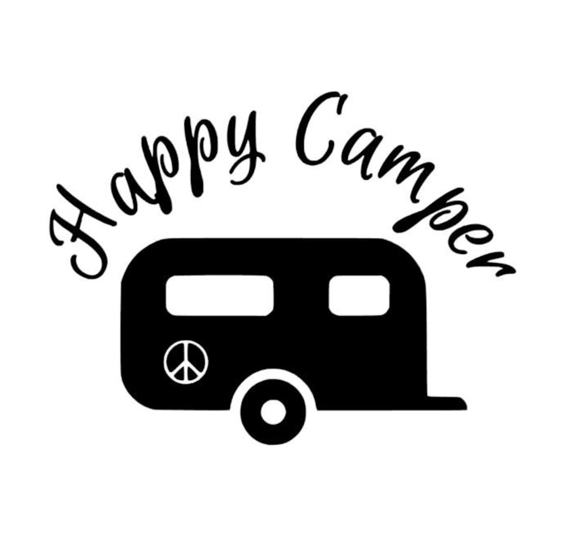 Happy Camper Caravan Love Camping Decal Caravan Heart Beat | Etsy