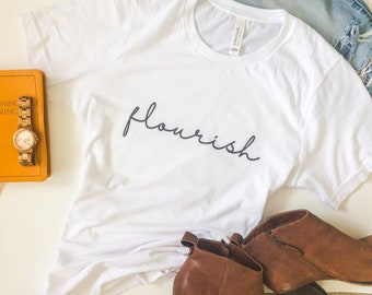 Flourish T-Shirt | Womens T-shirt, Christian Gifts, Religious Shirt, Christian Shirt, Bible Verse Shirt, Church Shirts, Faith based