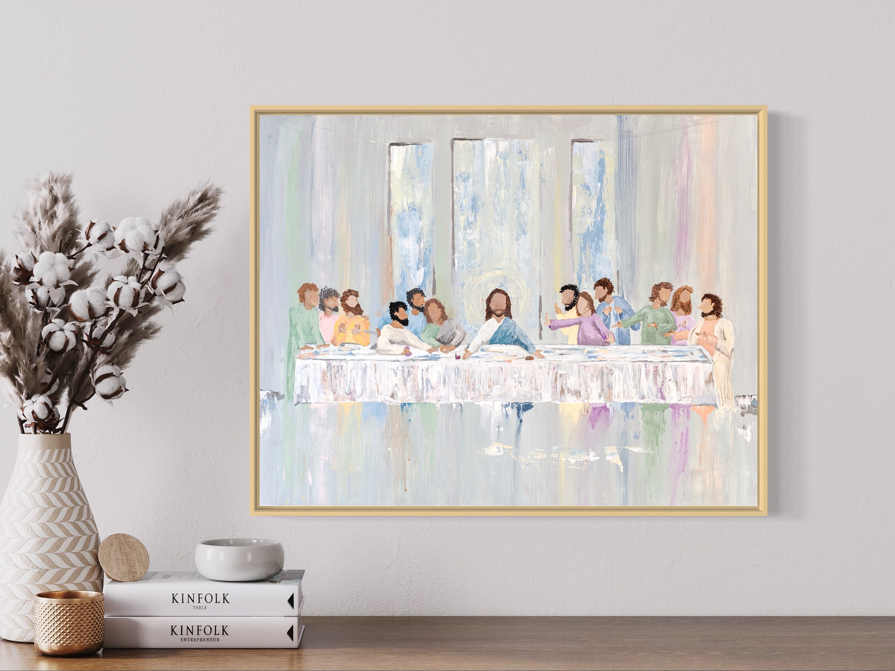 Christian Art remembrance Last Supper Painting Etsy