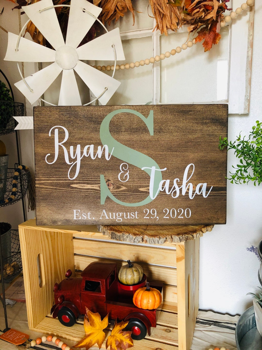 Personalized Couples First Name Wood Sign - Married Couple Wood Sign ...