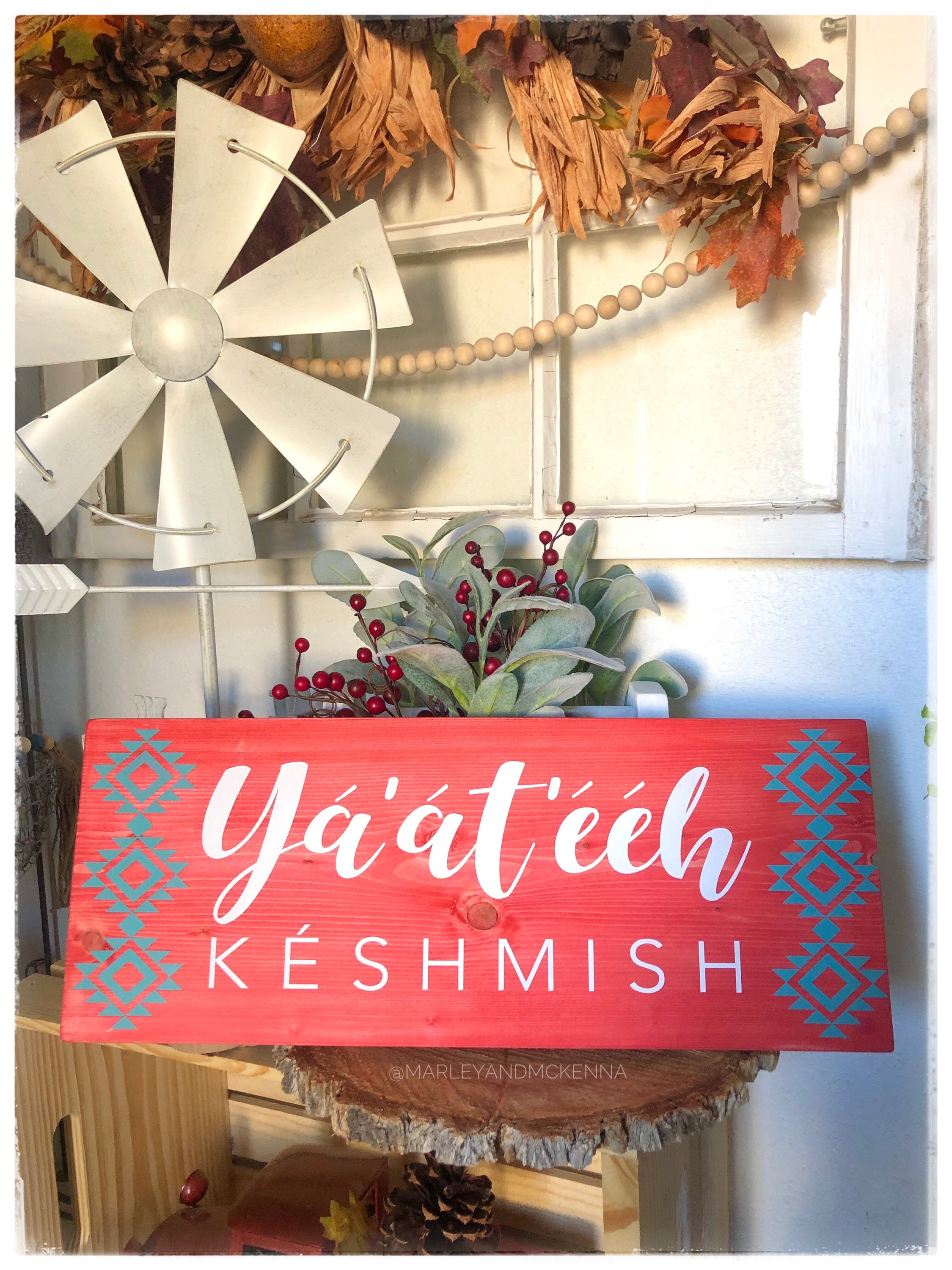 Yaateeh Késhmish Merry Christmas Navajo Wood Sign | Etsy