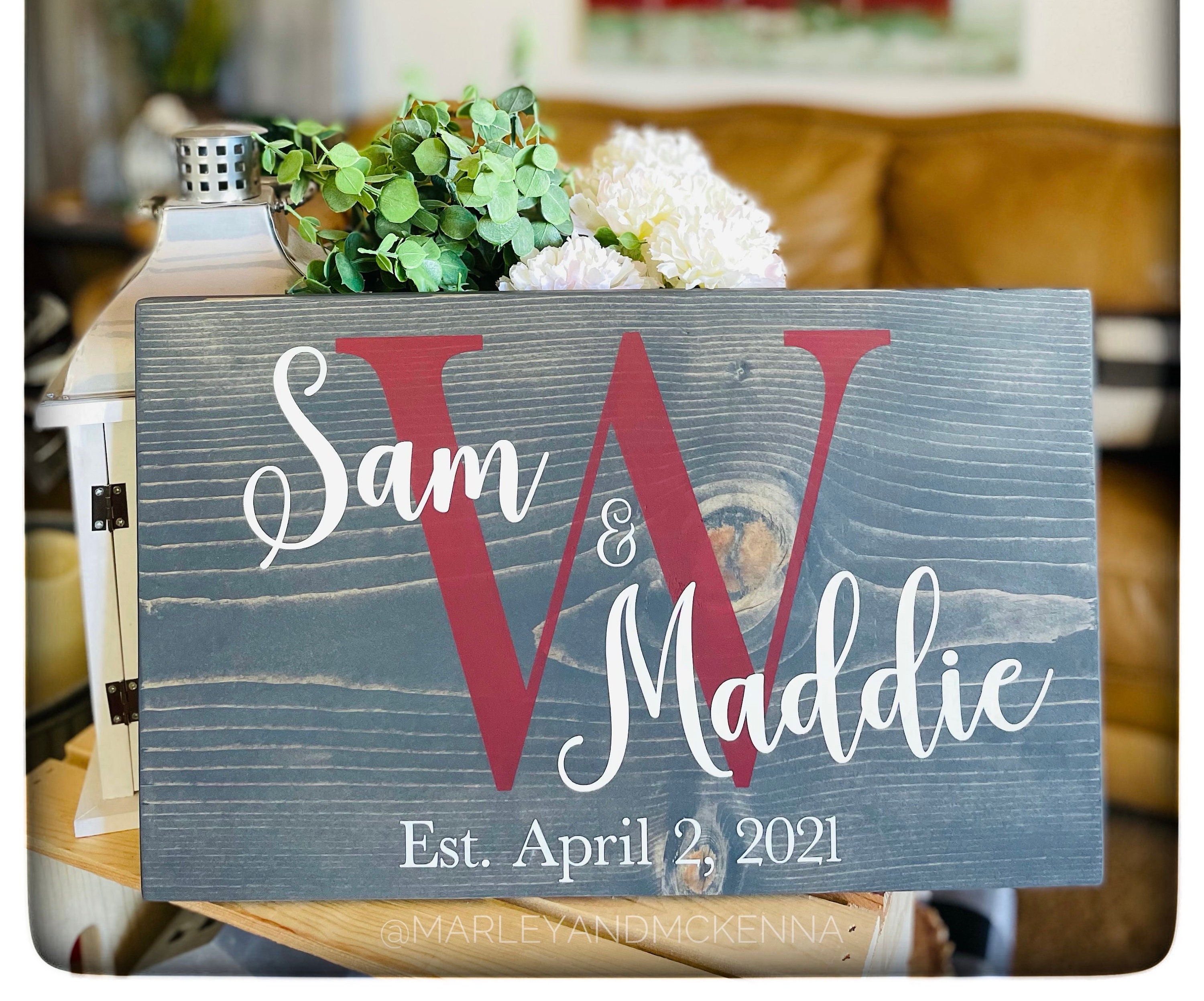Rustic Wood Wedding Sign Wedding Sign Wedding Sign Hand Stained Wedding Keepsake Wedding Gift Established Sign Bridal Shower Gift