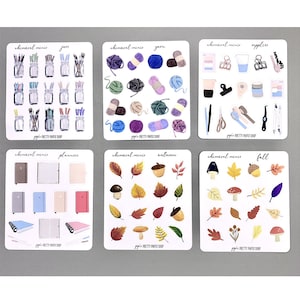 Whimsical Minis vol 3 - Cute little illustrations - Planner Stickers - Perfect for Hobonichi and Erin Condren