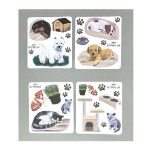 Puppies and Kittens - Mini Set of 2 sheets  - Planner Stickers - White Matte