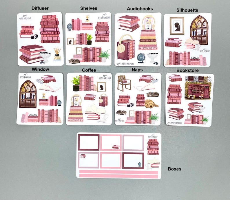 Rosewood Library Collection - Planner Stickers - Etsy