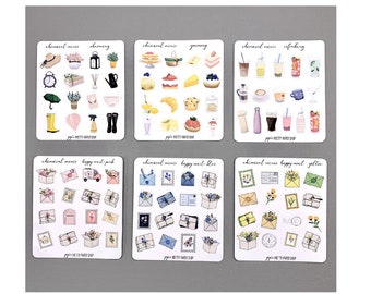 Whimsical Minis vol 1 - Cute little illustrations - Planner Stickers - Perfect for Hobonichi and Erin Condren