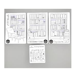 100 livres de suivi de lecture - (3) trois feuilles d'autocollants 5x7" - feuille de guide des couleurs bonus - Planificateur - Bullet Journal