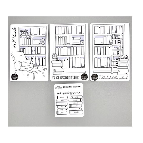 100 books reading tracker -   (3) three 5x7" sticker sheets - bonus color guide sheet -  Planner - Bullet Journal