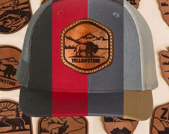 National Park Hat - BUILD YOUR OWN - Richardson 112 and 115 Leather Patch Hat. Yellowstone, Rocky Mountain, Arches, Grand Canyon, Zion
