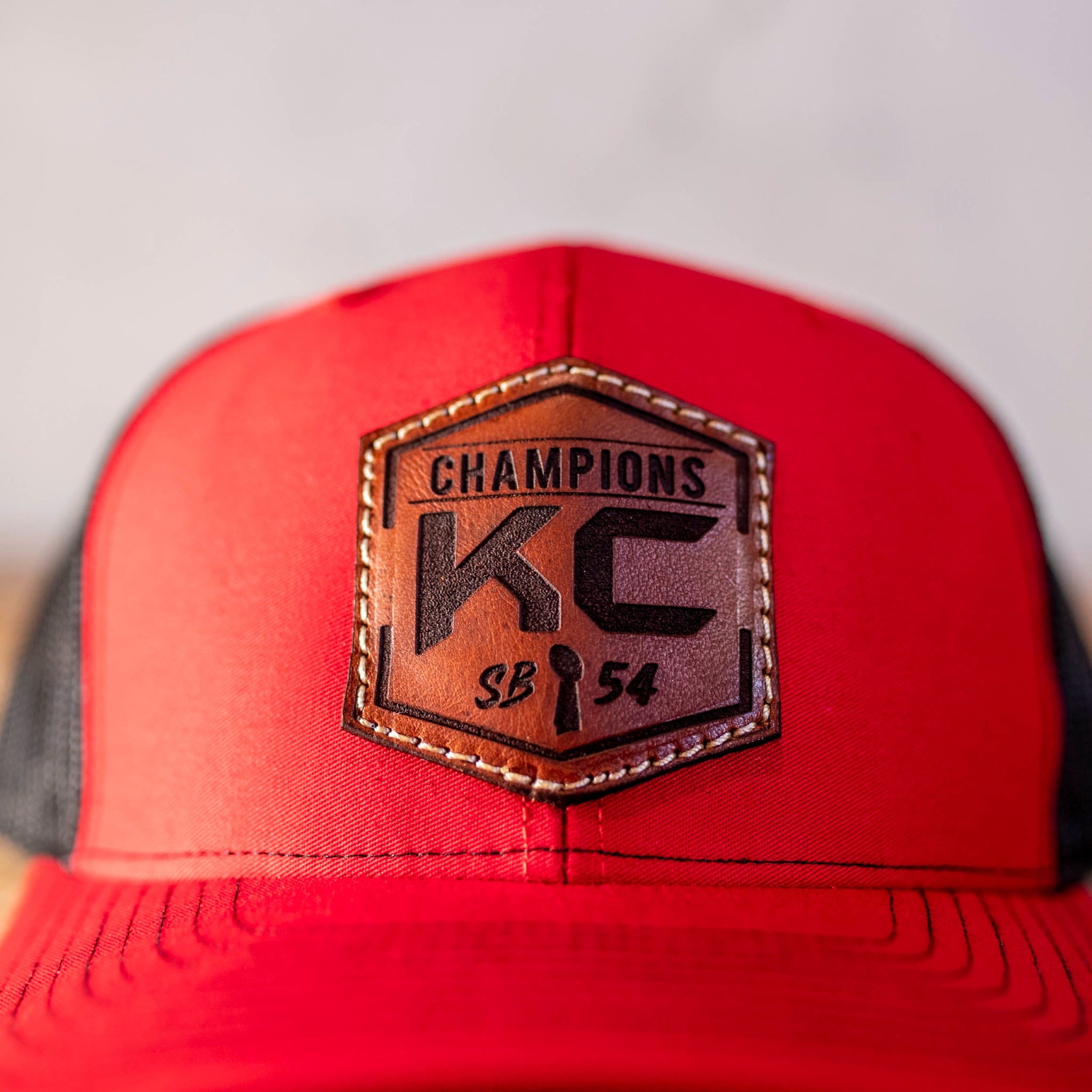 KC CHAMPIONS HEXAGON Richardson 112 Leather Patch Hat Etsy