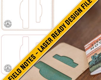 Plantilla de cubierta de cuero para notas de campo: archivo de patrón láser SVG.