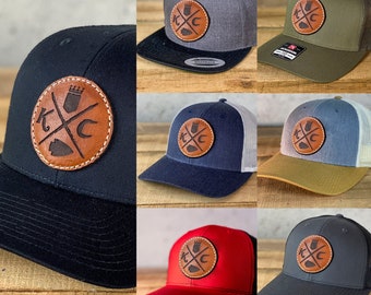 Kc Arrowhead & Crown - BUILD YOUR OWN - Richardson 112 and 115 Leather Patch Hat. Chiefs Royals Kansas City