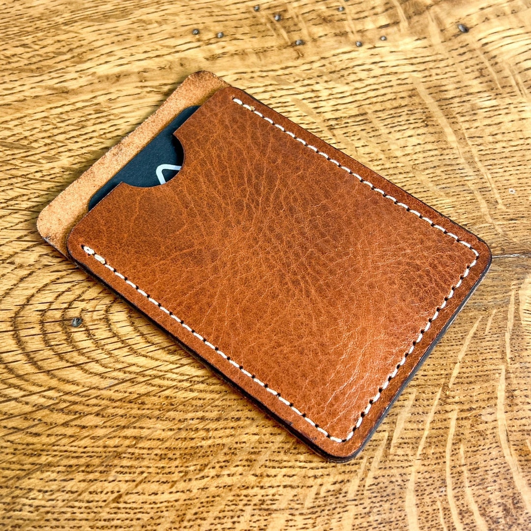Essential Wallet Business Card Holder Genuine Leather Etsy