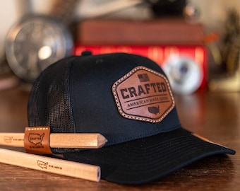 Crafted Leather Pencil Loop 112 Hat with Logo