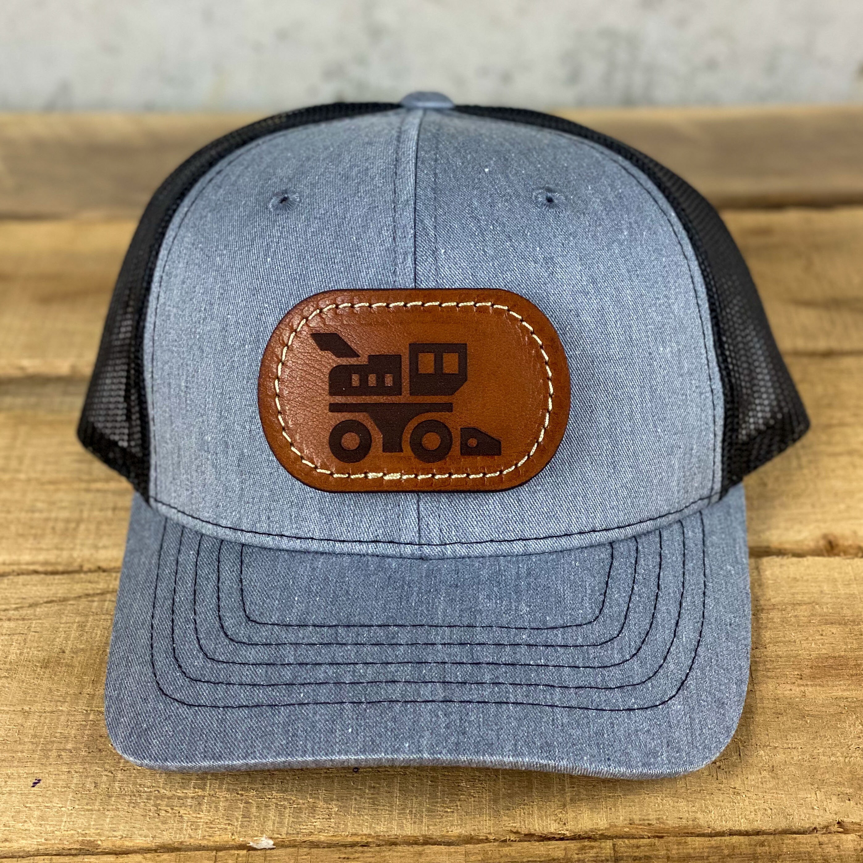 Combine YOUTH Richardson 112 Leather Patch Hat Gris / Etsy