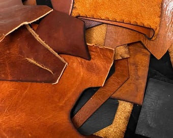 1 Pound Leather Scrap - Laser Safe Vegetable Tan