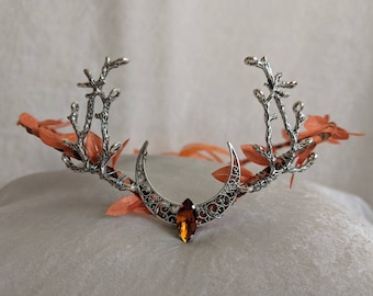 Orange Moon Woodland Tiara with Branches