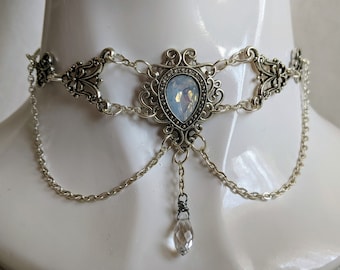 Teardrop Filigree Choker Necklace