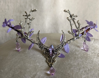 Moon Drop Woodland Tiara with Branches
