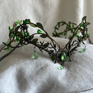 Queen of the Enchanted Forest Woodland Tiara with Draping Side Chains