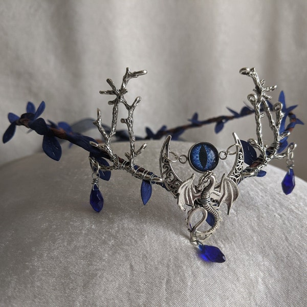 The Dragon's Magic Woodland Tiara with Branches and Drop Crystals