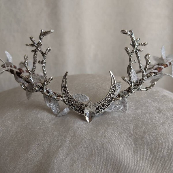 Silver Serenity Woodland Tiara with Branches