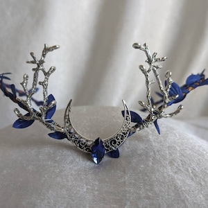 Sapphire Blue Woodland Tiara with Branches