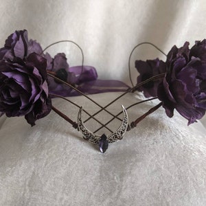 Smoked Amethyst Rose Tiara