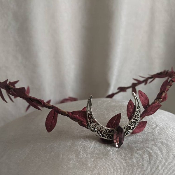 Burgundy Moon Woodland Tiara