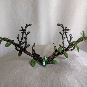 Green Moon Woodland Tiara with Branches