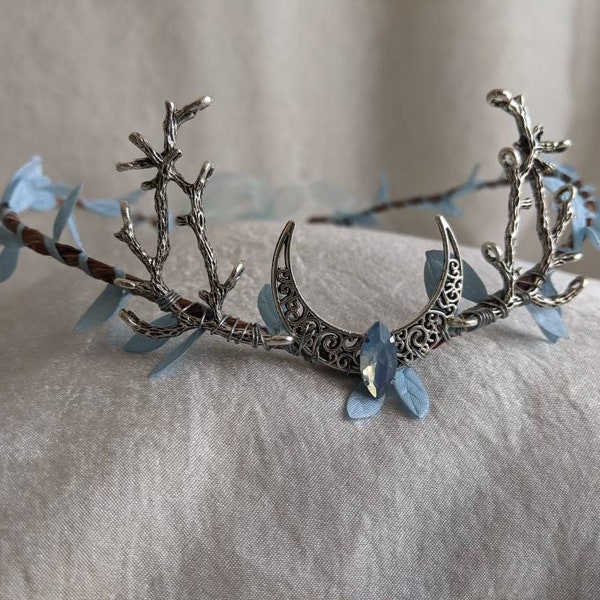 Light Blue Woodland Tiara with Branches