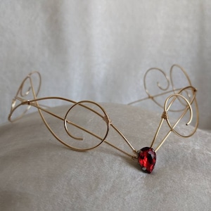 Elven Tiara with Teardrop Gem