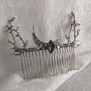 Moon and Branches Hair Comb