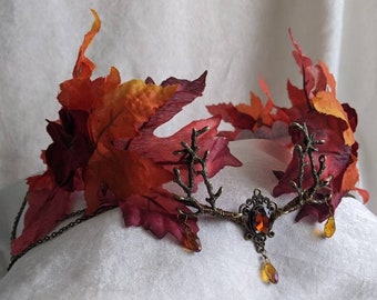 Herbstliches Burgund und Orange Tiara