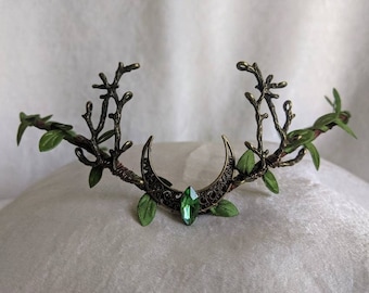 Green Moon Woodland Tiara with Branches