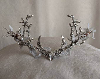 Silver Serenity Woodland Tiara with Branches