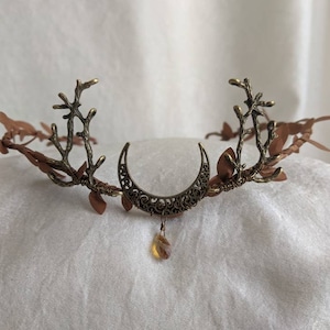 Brown Moon Woodland Tiara with Branches