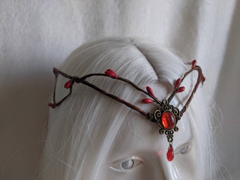 Red Woodland Elven Tiara - Etsy