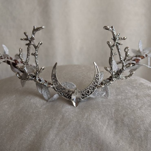 Diadème argenté Serenity Woodland avec branches