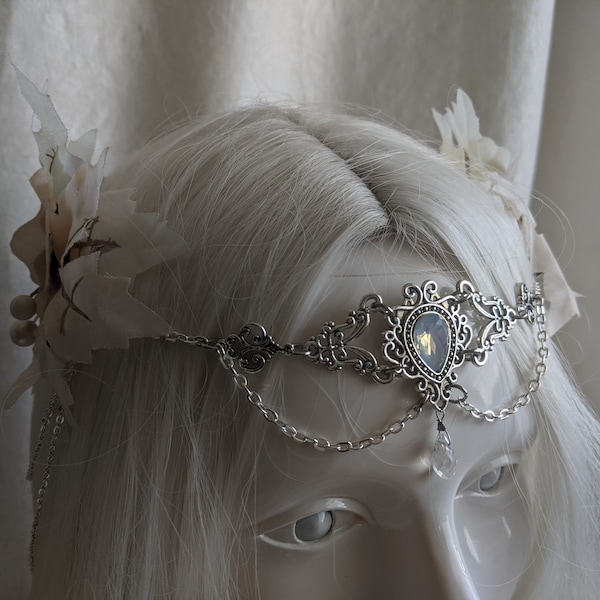 Light of the Opal Foliage and Chain Tiara