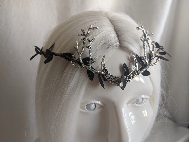 Black Moon Woodland Tiara with Branches image 5