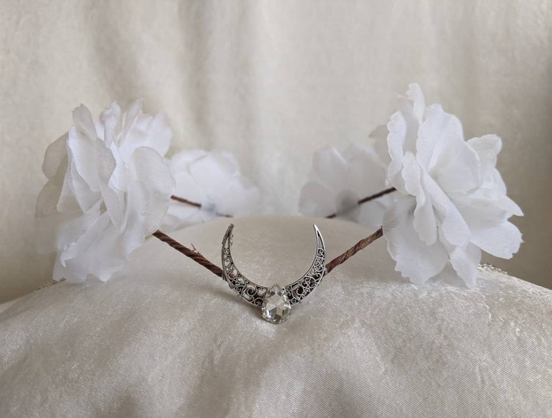 White Roses Moon Tiara