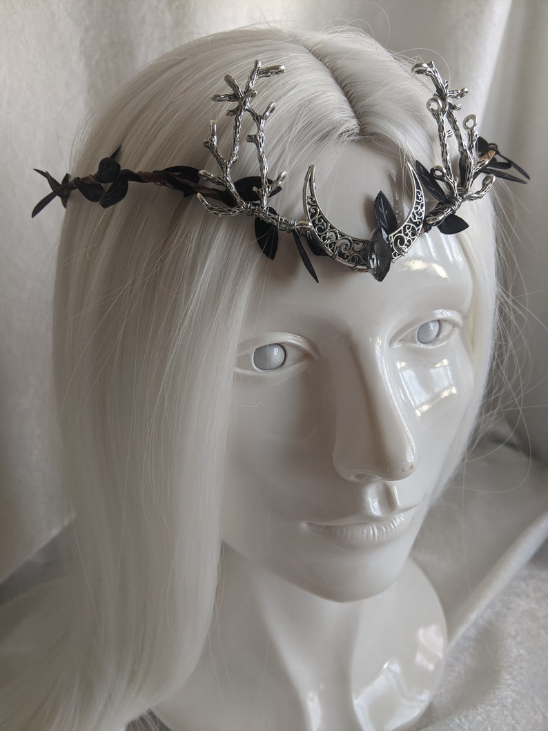 Black Moon Woodland Tiara with Branches image 6