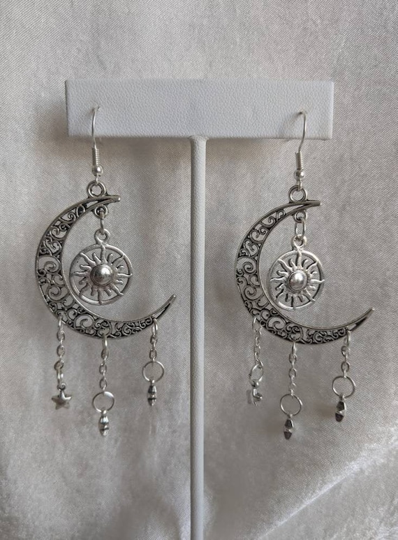 Etsy moon and shop star earrings