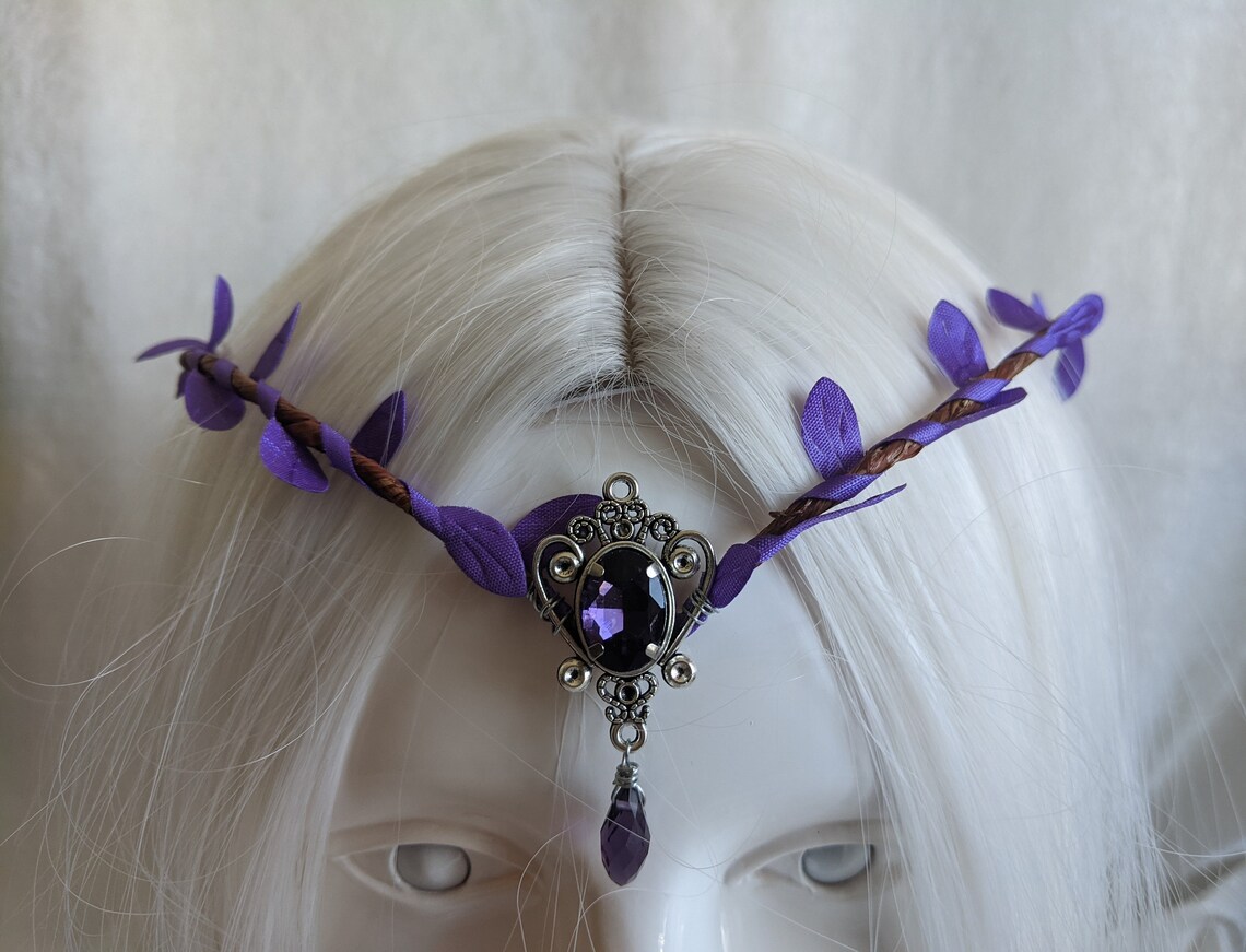 Simple Elven Woodland Tiara with Crystal Rhinestone | Etsy