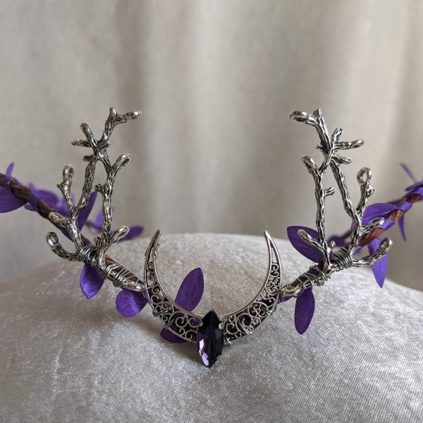 Amethyst Purple Moon Elven Tiara with Branches