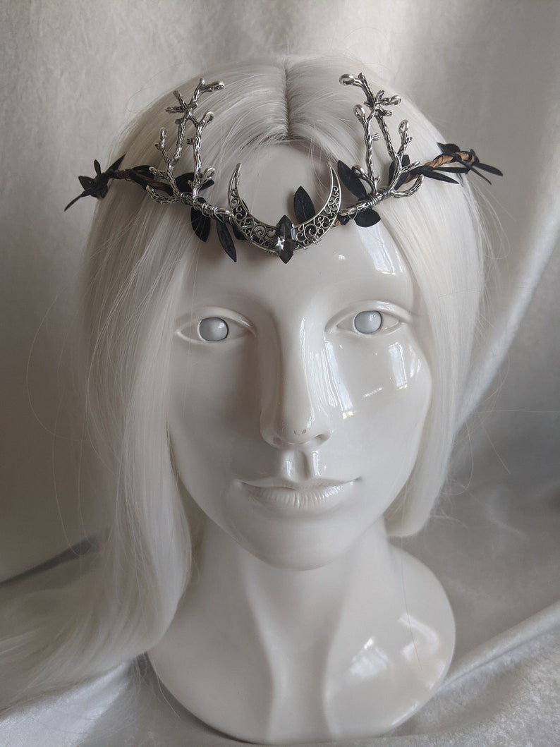 Black Moon Woodland Tiara with Branches image 7