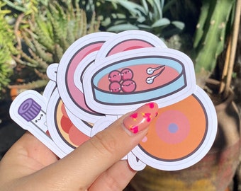Cute IVF Fertility Sticker Set ~ Science Kawaii In-vitro Fertilization Sperm Egg Blastula Blood Test Hormones Petri Dish Morula Zygote