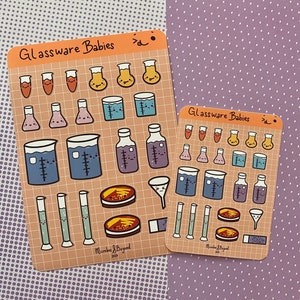Cute Scientific Glassware Planner Sticker Sheet image 1